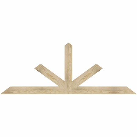 Ekena Millwork Saratoga Rough Sawn Timber Gable Bracket, Douglas Fir, 72"W x 27"H x 2"D x 4"F, 9/12 Pitch GBW072X27X0204SAR00RDF